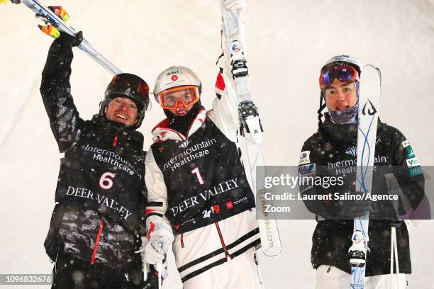 Mikael Kingsbury of Canada wins the gold medal, Bradley Wilson of USA wins the silver medal, Daichi Hara of Japan wins the bronze medal during the...