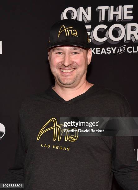 Poker player Phil Hellmuth arrives at the grand opening celebration at On The Record Speakeasy and Club at Park MGM on January 19, 2019 in Las Vegas,...