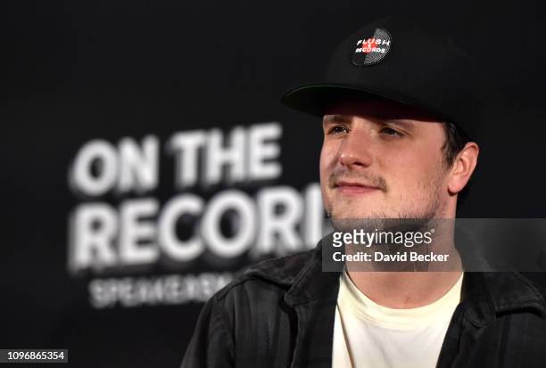 Actor Josh Hutcherson arrives at the grand opening celebration at On The Record Speakeasy and Club at Park MGM on January 19, 2019 in Las Vegas,...