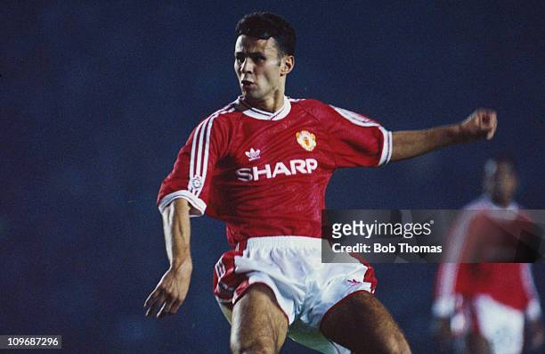 Manchester United left winger Ryan Giggs during a First Division match against Oldham Athletic at Old Trafford, Manchester, 28th August 1991. United...