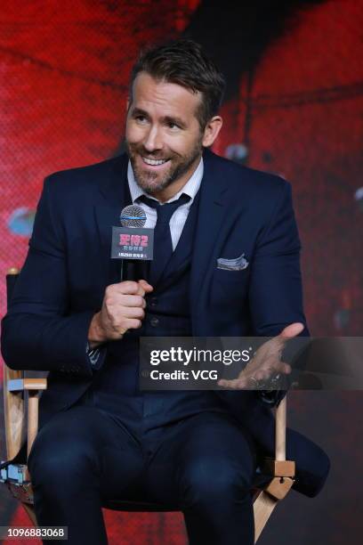 Canadian-American actor Ryan Reynolds attends the premiere of 'Deadpool 2' on January 20, 2019 in Beijing, China.