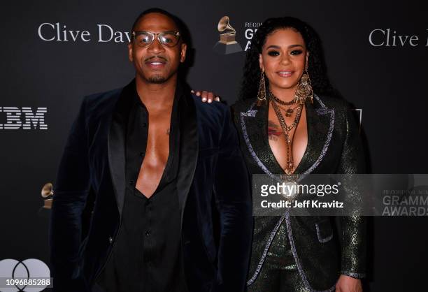 Stevie J and Faith Evans attend The Recording Academy And Clive Davis' 2019 Pre-GRAMMY Gala at The Beverly Hilton Hotel on February 9, 2019 in...