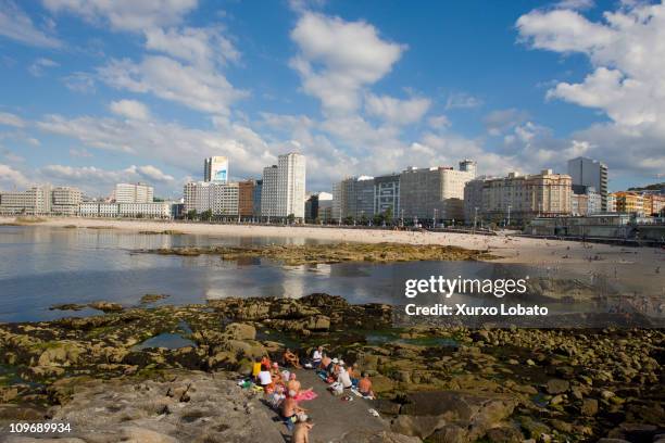 Riazor beach in the city of A Coruna, Galicia region, 30th June 2009.