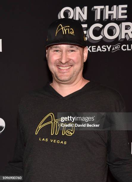 Poker player Phil Hellmuth arrives at the grand opening celebration at On The Record Speakeasy and Club at Park MGM on January 19, 2019 in Las Vegas,...