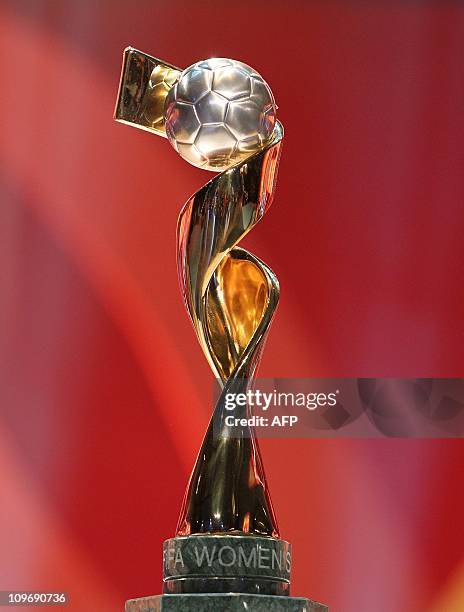 The trophy of the FIFA Womens World Cup 2011 is pictured ahead of the final draw in Frankfurt am Main, November 29, 2010. World Cup holder Brazil...