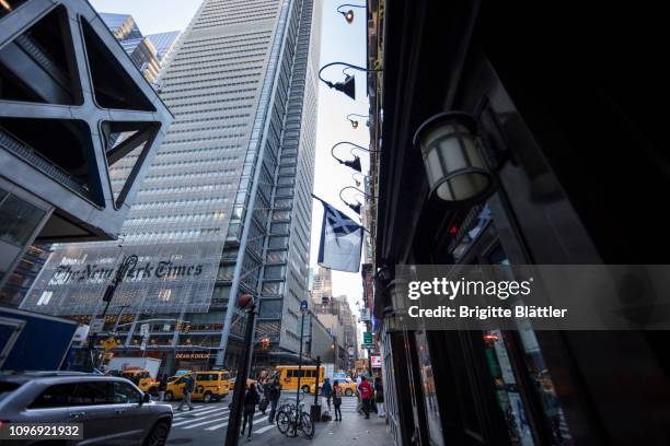 w40 / 8th avenue - new york times building stock pictures, royalty-free photos & images