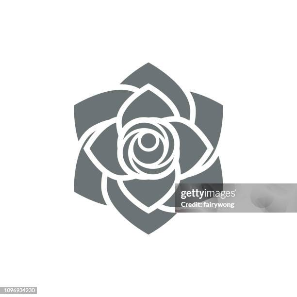 rose flower icon - rose vector stock illustrations