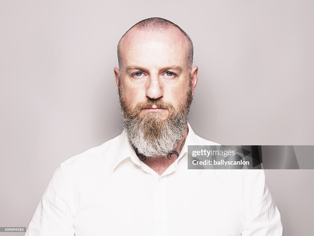 Bearded Man Studio Portrait.