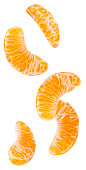 Isolated falling orange segments.