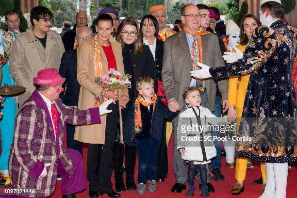 Princess Stephanie of Monaco, Camille Gottlieb, Prince Jacques, Princess Gabriella, Prince Albert II of Monaco and Pauline Ducruet attend the 43rd...