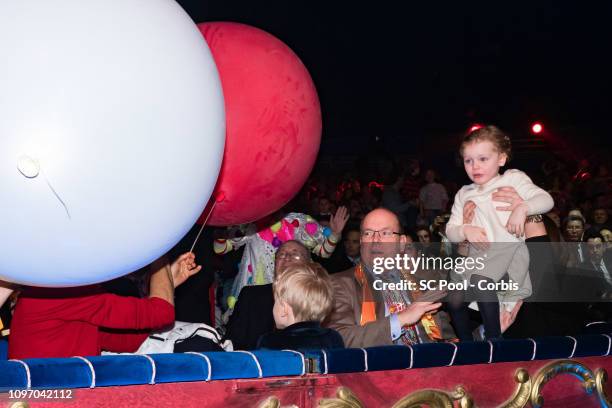 Prince Jacques of Monaco, Prince Albert II of Monaco and Princess Gabriella of Monaco attend the 43rd International Circus Festival of Monte-Carlo on...