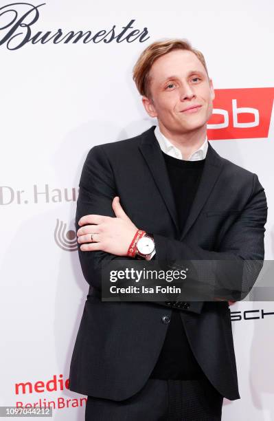 German actor and director Matthias Schweighoefer and German actor Florian David Fitz attend the Medienboard Berlin-Brandenburg Reception on the...