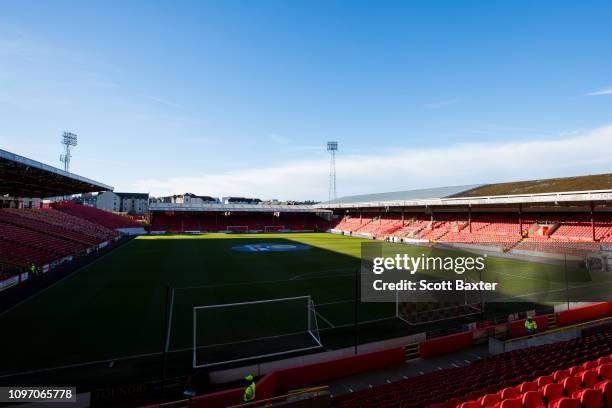 General view of Pittodrie Stadium prior to the Scottish Cup 5th Round match between Aberdeen and Queen of The South at Pittodrie Stadium on February...