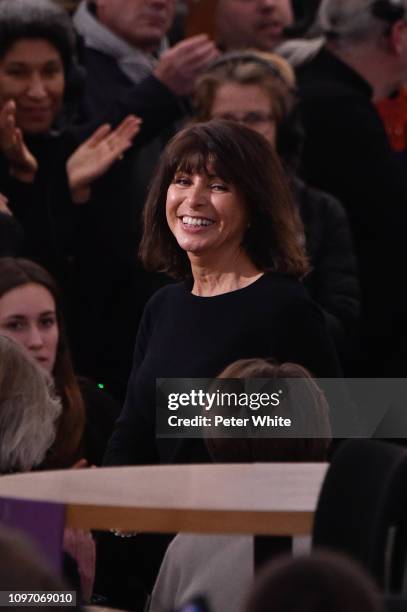 Fashion designer Veronique Nichanian walks the runway during the finale of Hermes Menswear Fall/Winter 2019-2020 show as part of Paris Fashion Week...