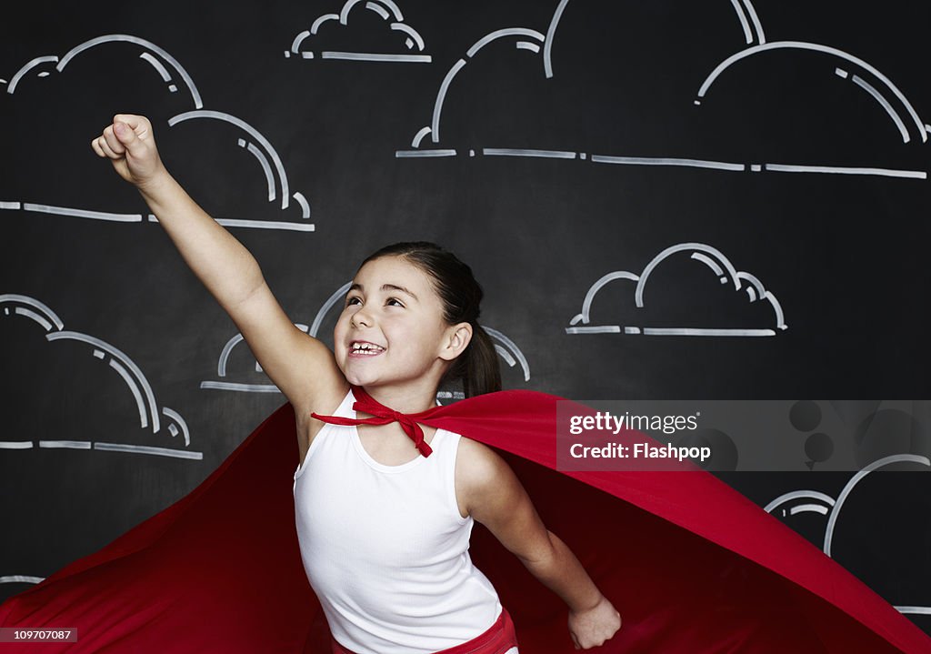 Girl dressed as a superhero