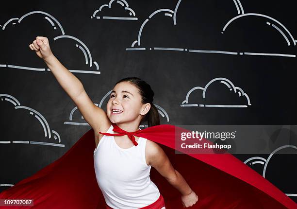 girl dressed as a superhero - women power stock pictures, royalty-free photos & images