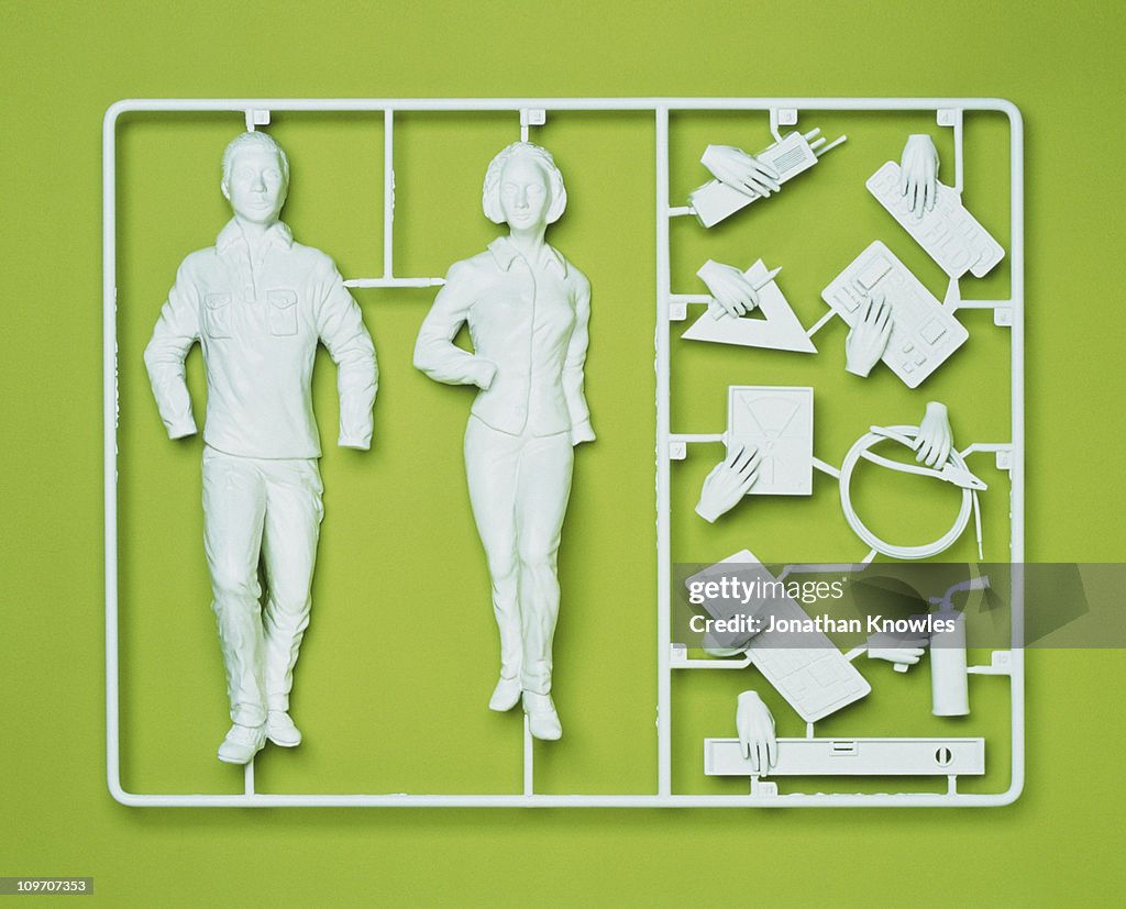 Plastic template of a model employee