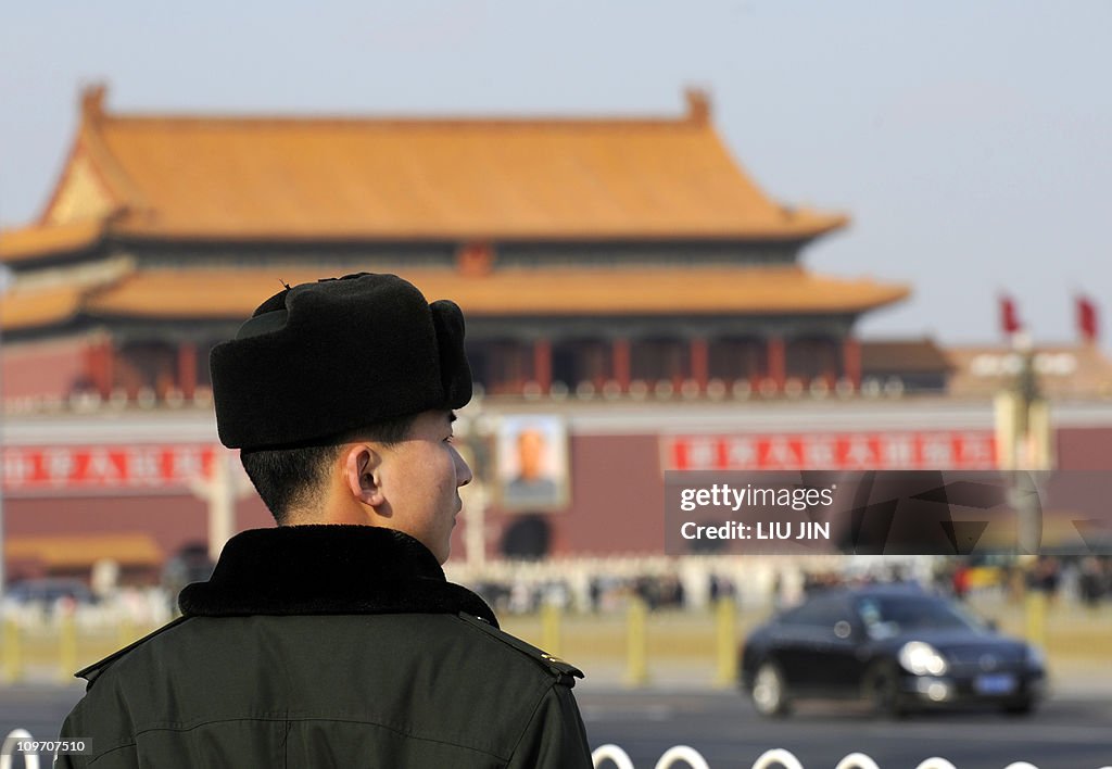 A Chinese People's Liberation Army soldi