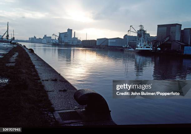 The Manchester Ship Canal, Manchester, England in 1976.