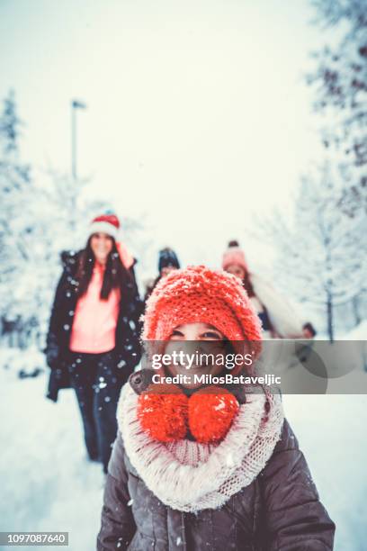 catch me mom - catching snow stock pictures, royalty-free photos & images