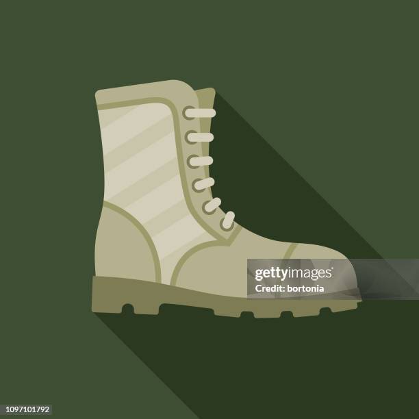 ilustrações de stock, clip art, desenhos animados e ícones de combat boots military icon - marine icon