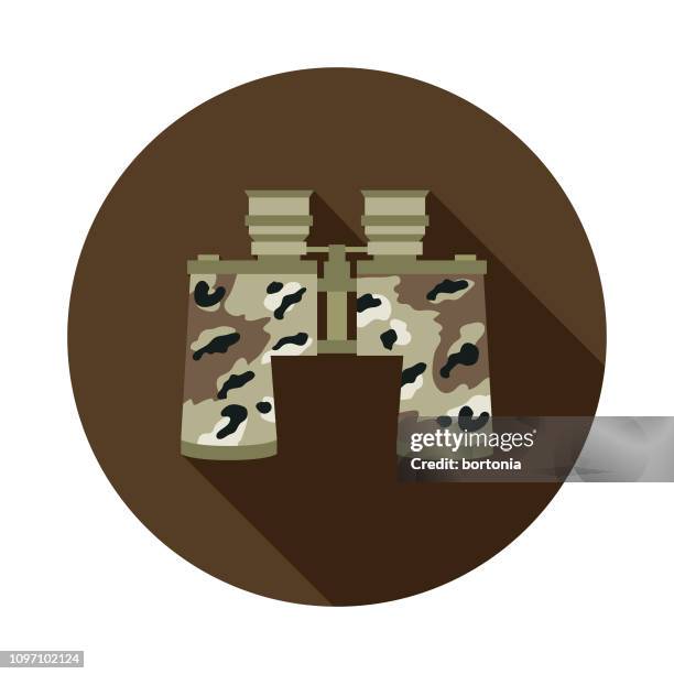 camouflage binoculars military icon - hide icon stock illustrations