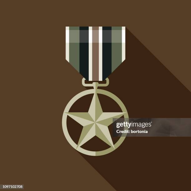 ilustraciones, imágenes clip art, dibujos animados e iconos de stock de icono de medalla militar - ejército de tierra