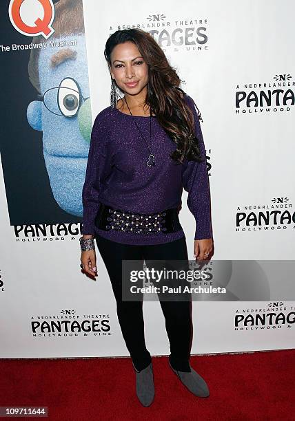 Actress Nadia Dawn arrives at the "Avenue Q" Los Angeles opening night at the Pantages Theatre on March 1, 2011 in Hollywood, California.