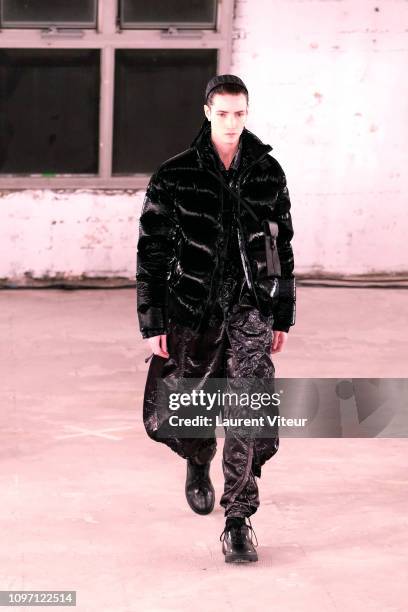 Model walks the runway during the Alyx Menswear Fall/Winter 2019-2020 show as part of Paris Fashion Week on January 20, 2019 in Paris, France.