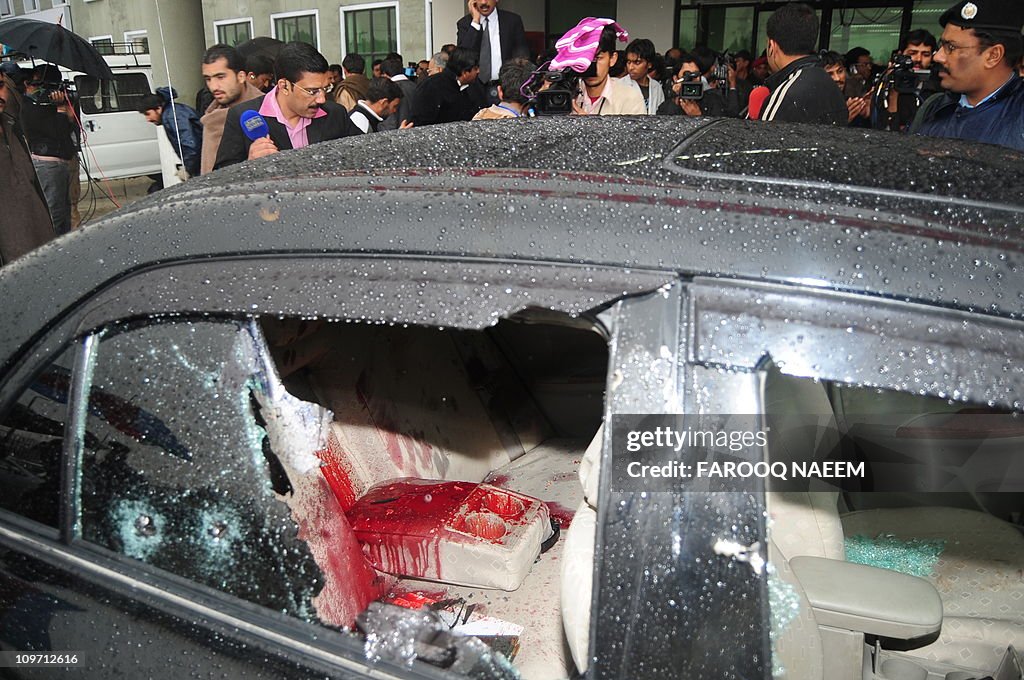 The blood-stained car of Pakistani Minor