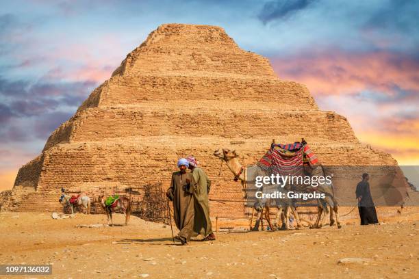 stufenpyramide von zoser in sakkara, ägypten - saqqara stock-fotos und bilder