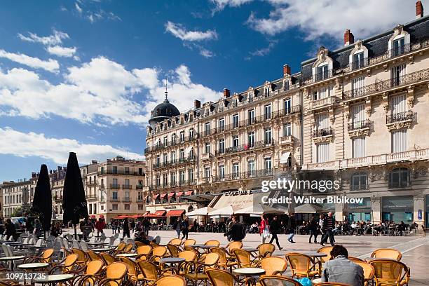 montpellier, place de la comedie - montpellier stockfoto's en -beelden