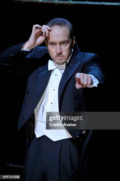 Derren Brown on stage at Adelphi Theatre in his show Enigma. London. Tuesday June 16, 2009.