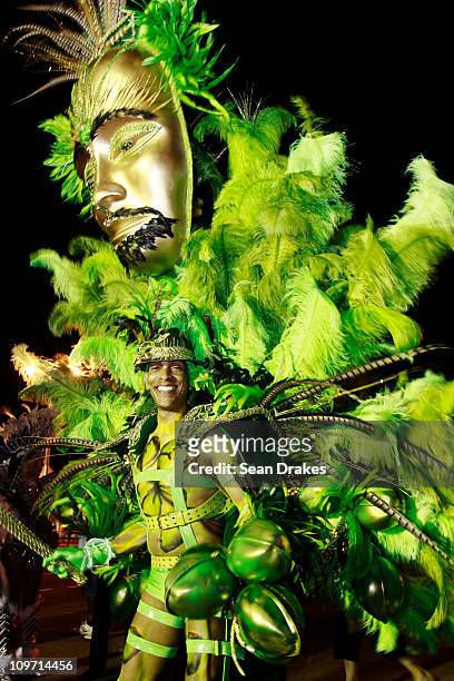 Keith Tinto, portrays Coconut Vendor" for the band Survivor, at the Conventional Individuals competition at the Queen's Park Savannah on March 1,...
