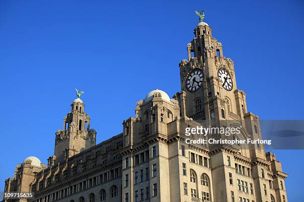 General view of the refurbished Liverpool Water Front and The Liver Building on March 2, 2011 in Liverpool, England.