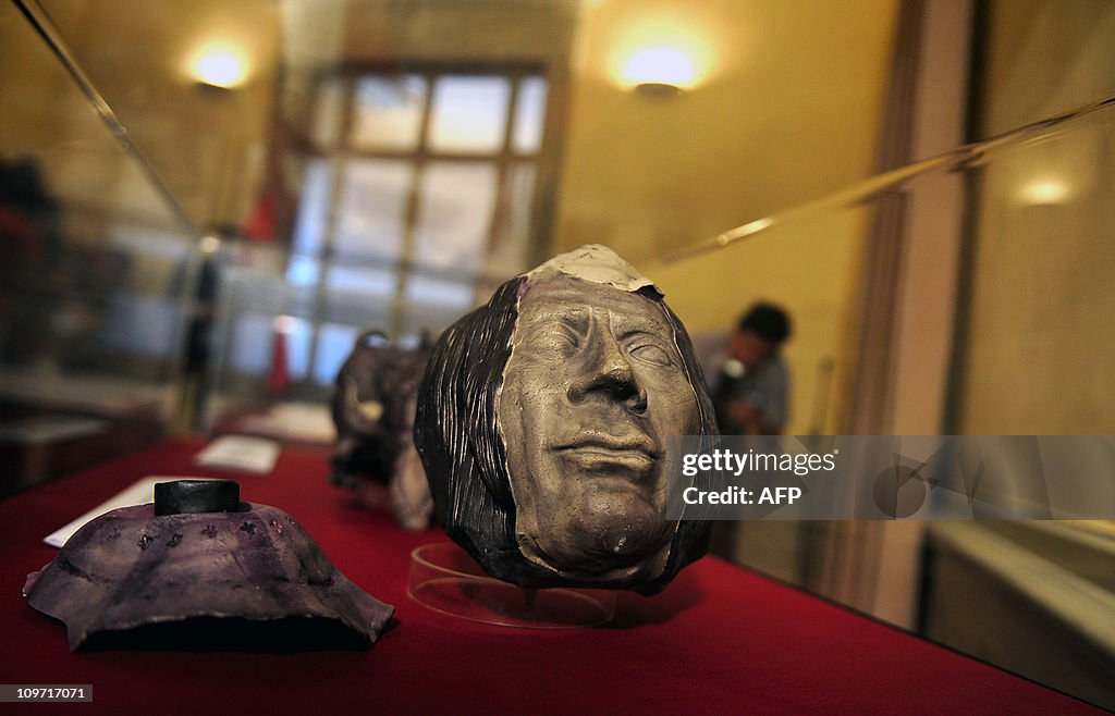 View of a recovered Inca skull --covered