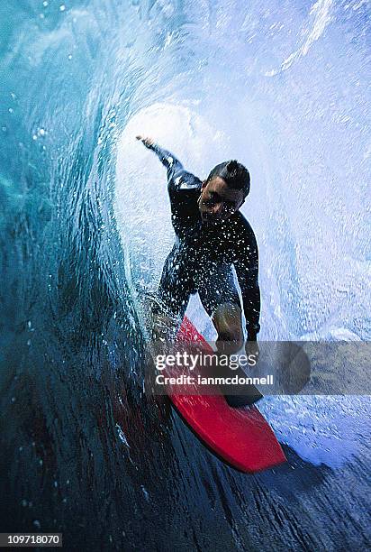 dropknee barrel - big wave stock pictures, royalty-free photos & images