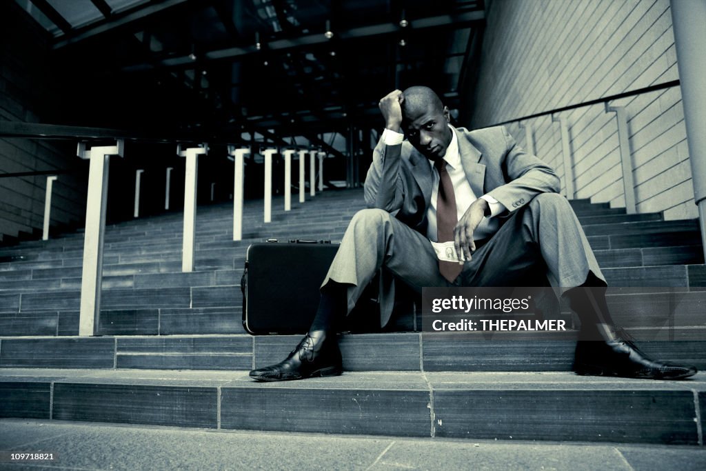 Fired businessman in total despair