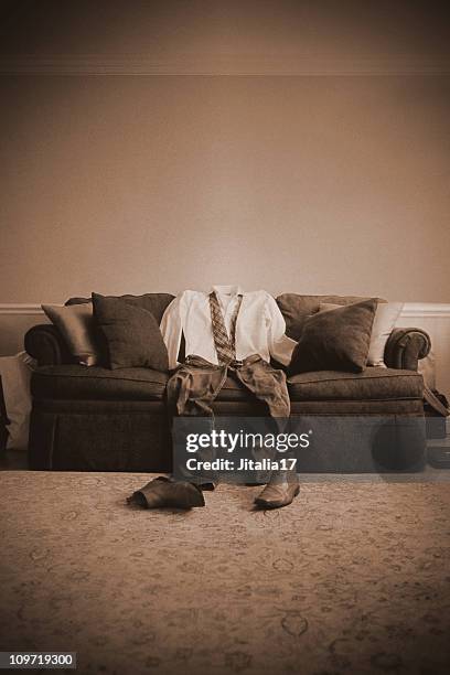 invisible man sitting in empty room - invisible people stock pictures, royalty-free photos & images