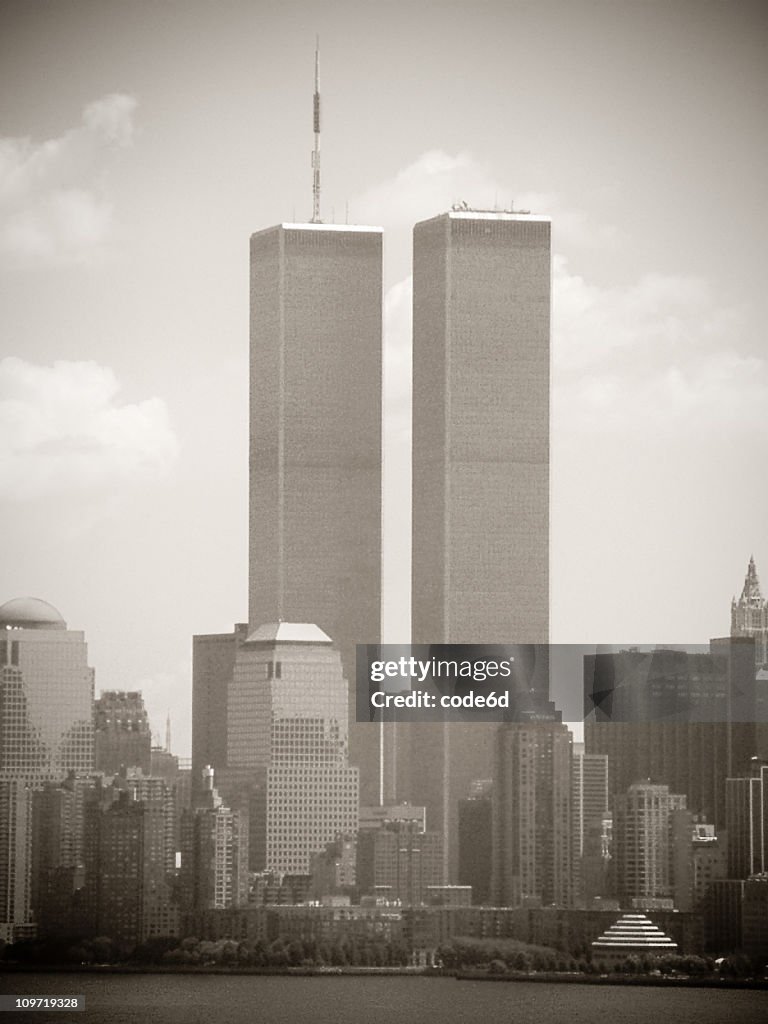 Word Trade Center, New York City 2001, sepia toned