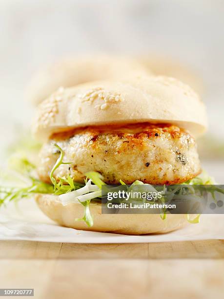 mini turkey burgers with arugula - cooked turkey white plate stock pictures, royalty-free photos & images