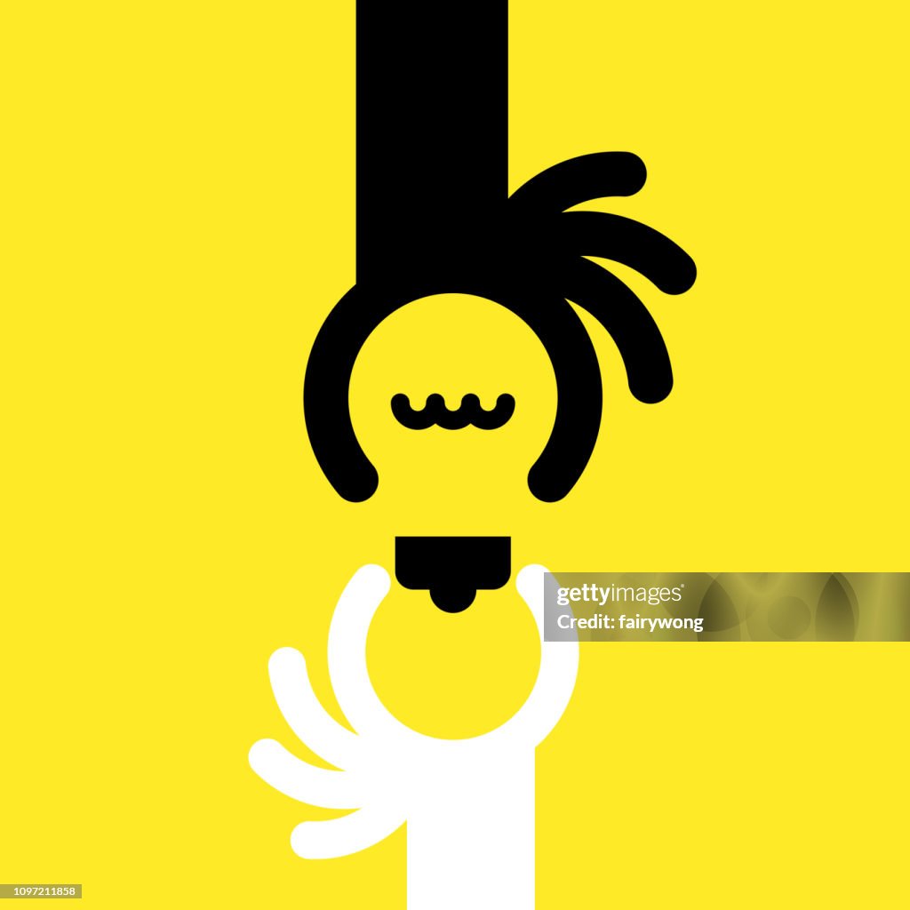 Idea with human hands