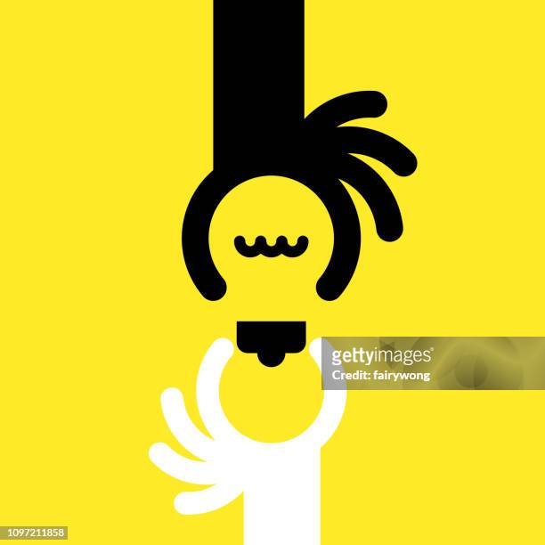 idea with human hands - ideas stock illustrations