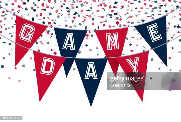 game day bunting sports celebration background - fútbol americano stock illustrations