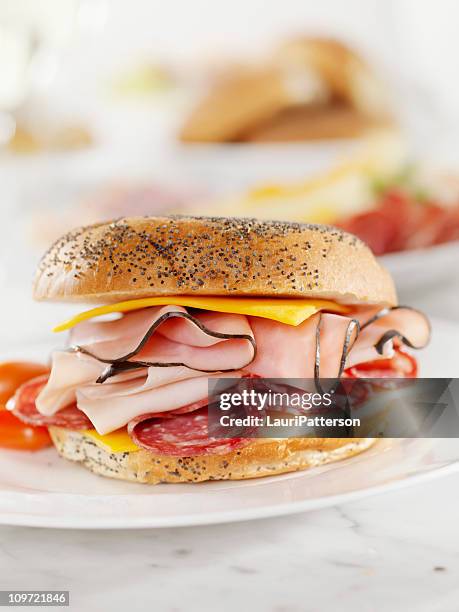 deli meat and cheese sandwich - delicatessen stock pictures, royalty-free photos & images