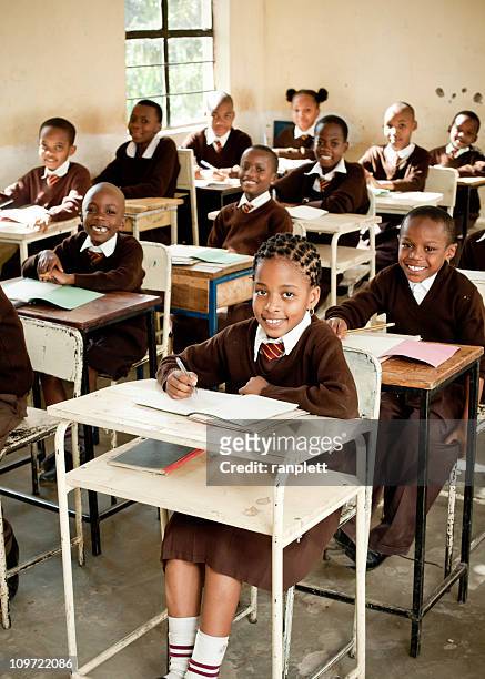 african school children in the classroom - schoolgirl bildbanksfoton och bilder