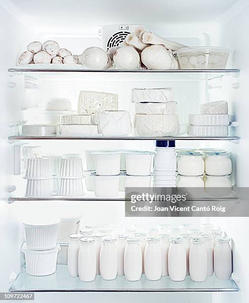 white food. - inside of fridge stock pictures, royalty-free photos & images