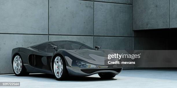 black sports car - stationery elegant stock pictures, royalty-free photos & images