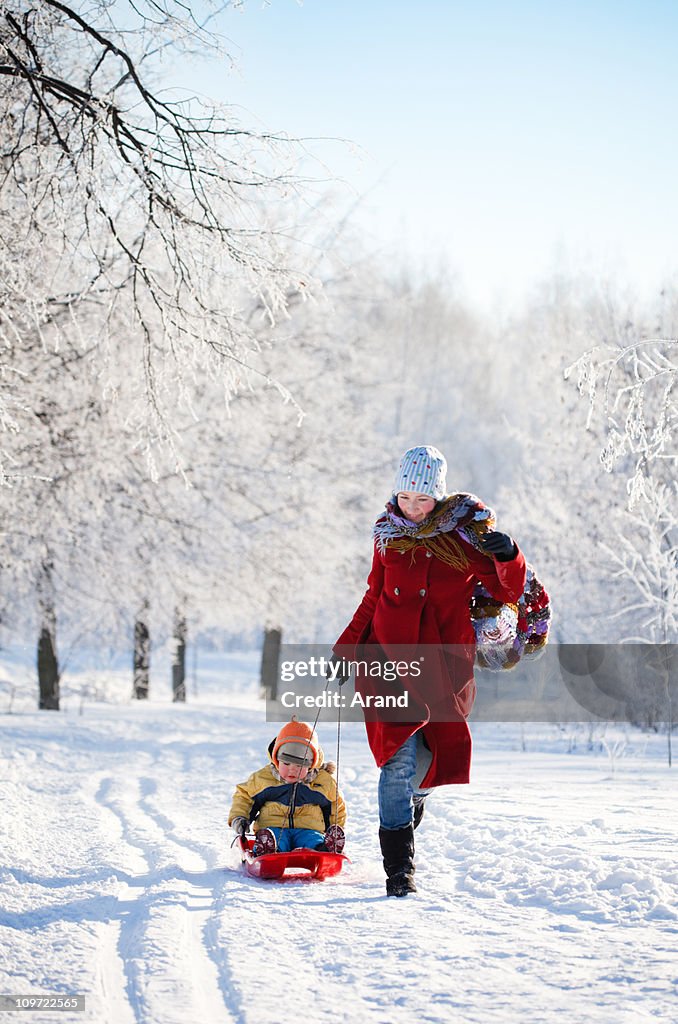 Familie Spaß im winter