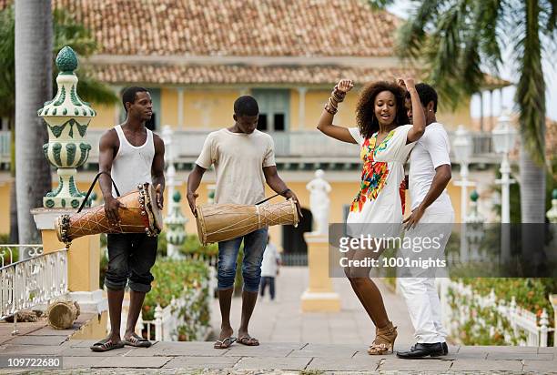 young black couple dancing salsa - havana dancing stock pictures, royalty-free photos & images